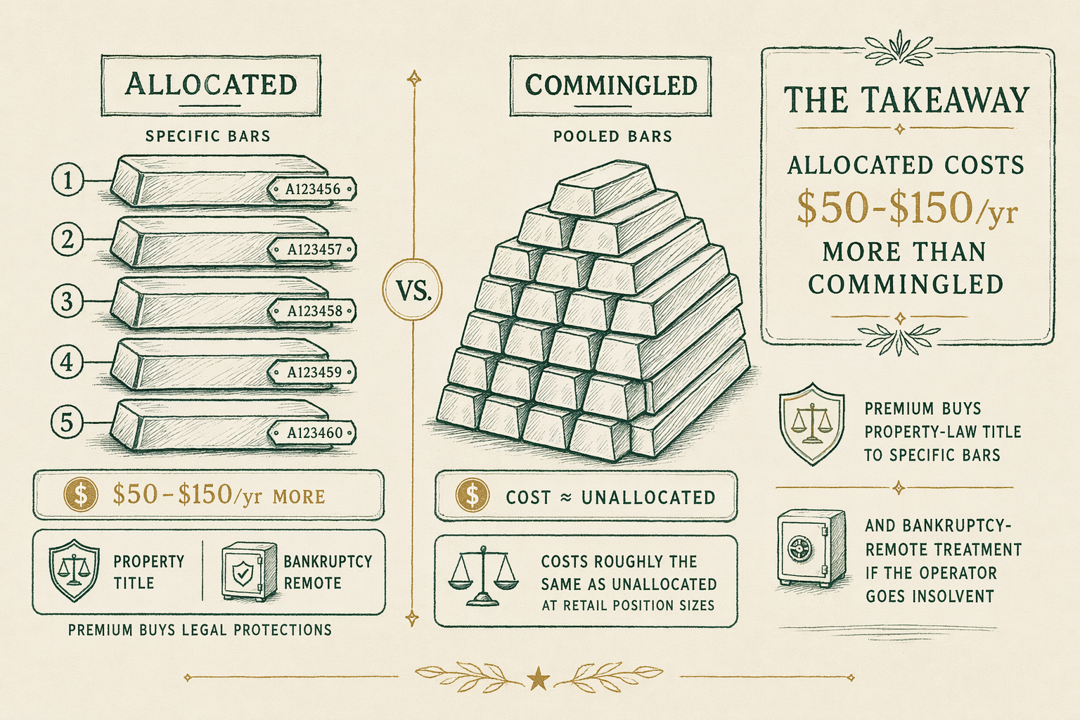 Illustration: Allocated vs unallocated storage — cost comparison