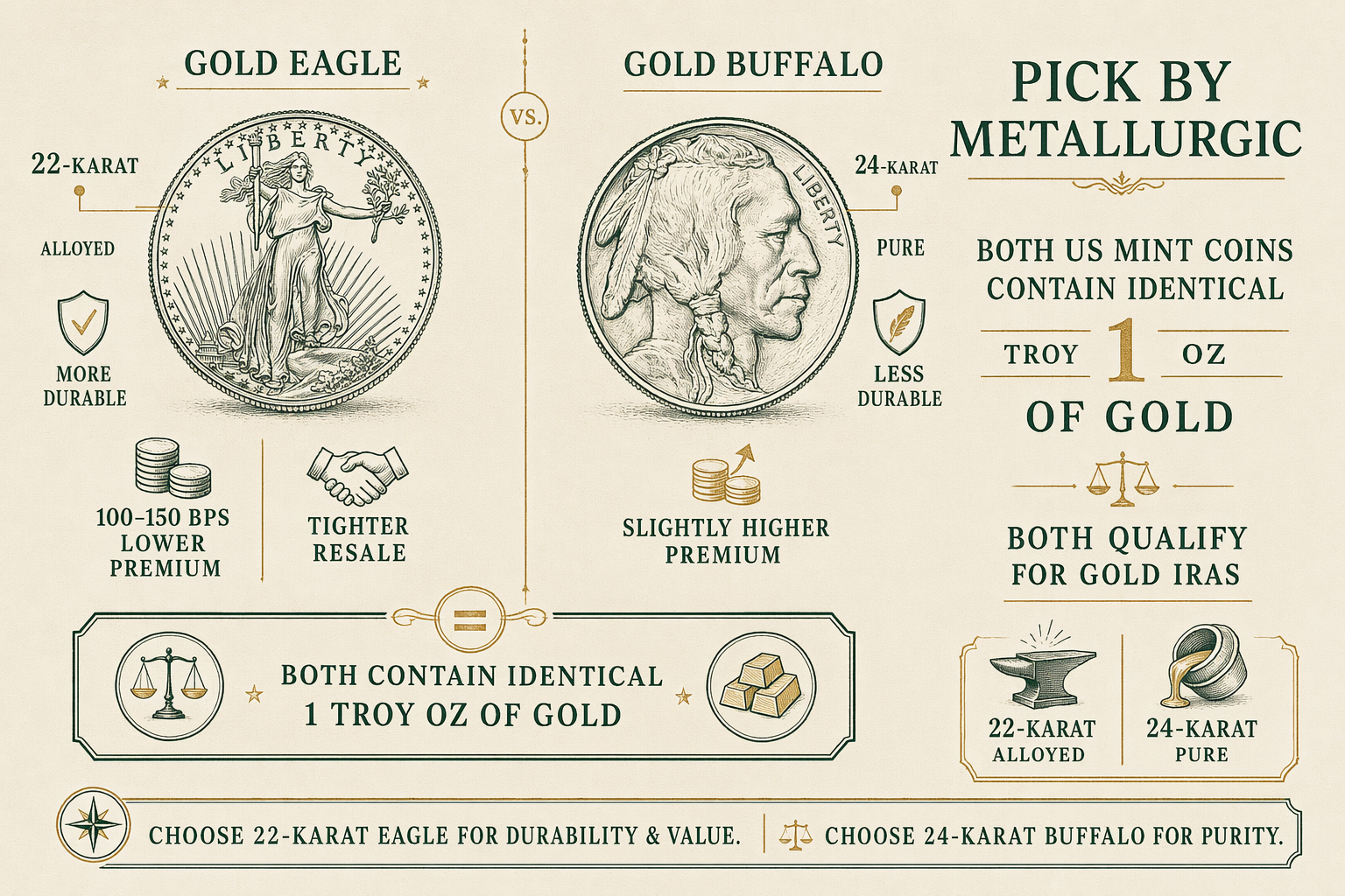 Illustration: American Gold Eagle vs American Gold Buffalo