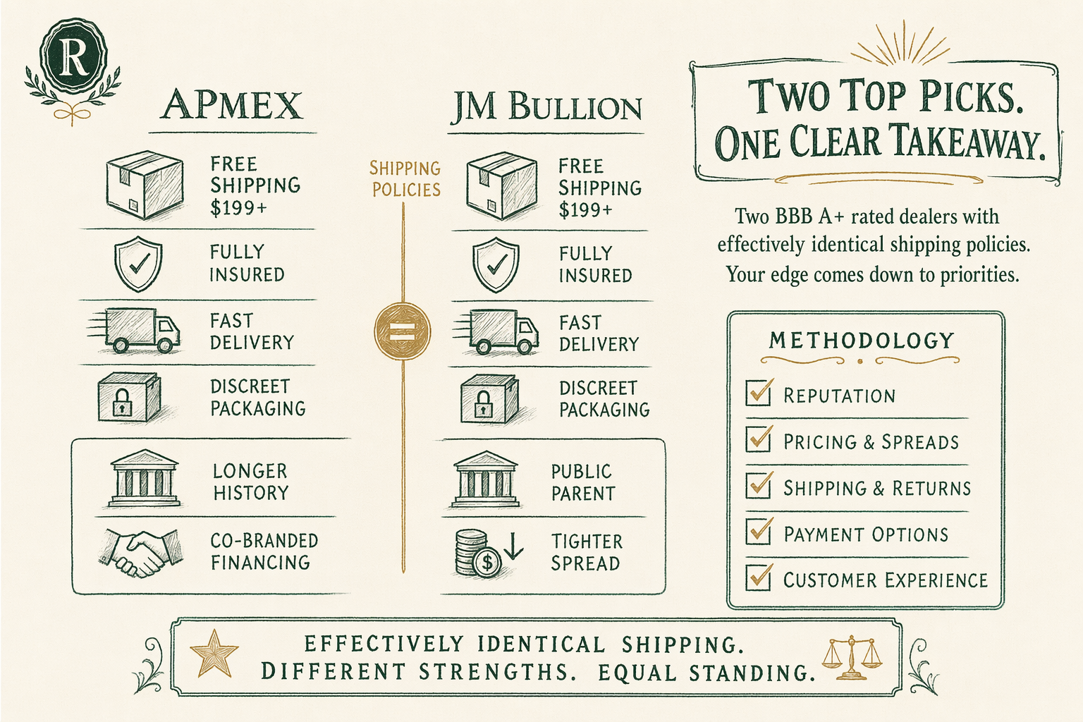 Illustration: APMEX vs JM Bullion