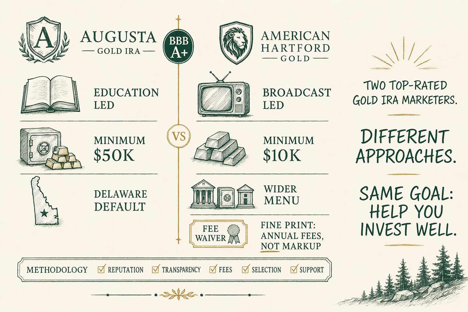 Illustration: Augusta Precious Metals vs American Hartford Gold