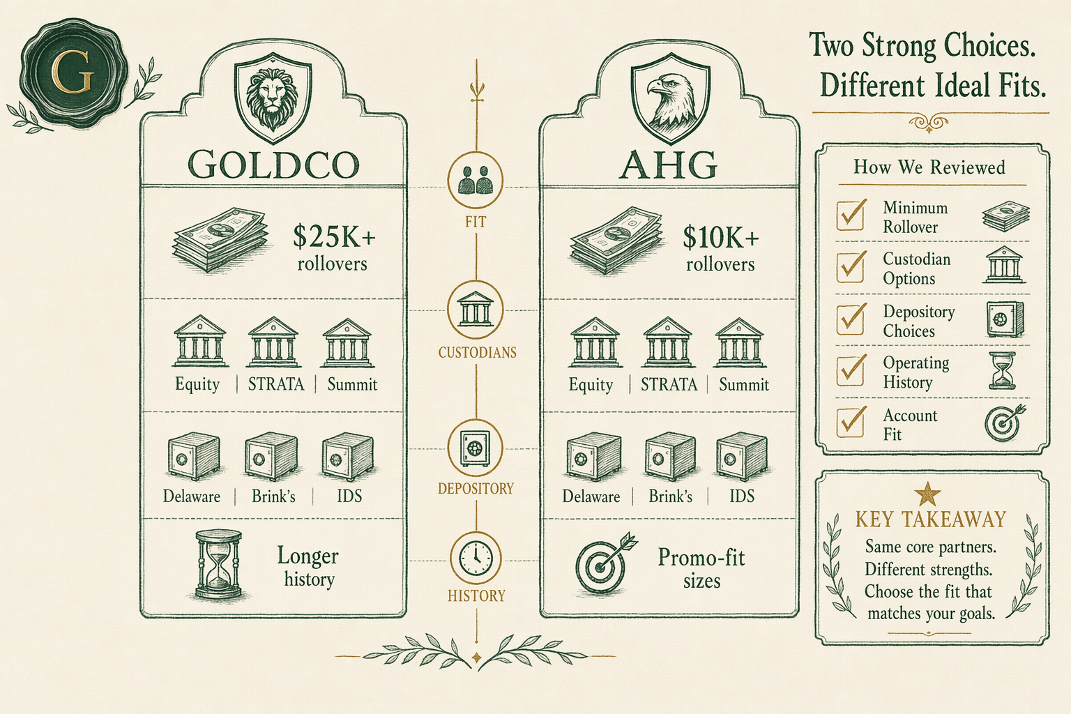 Illustration: Goldco vs American Hartford Gold