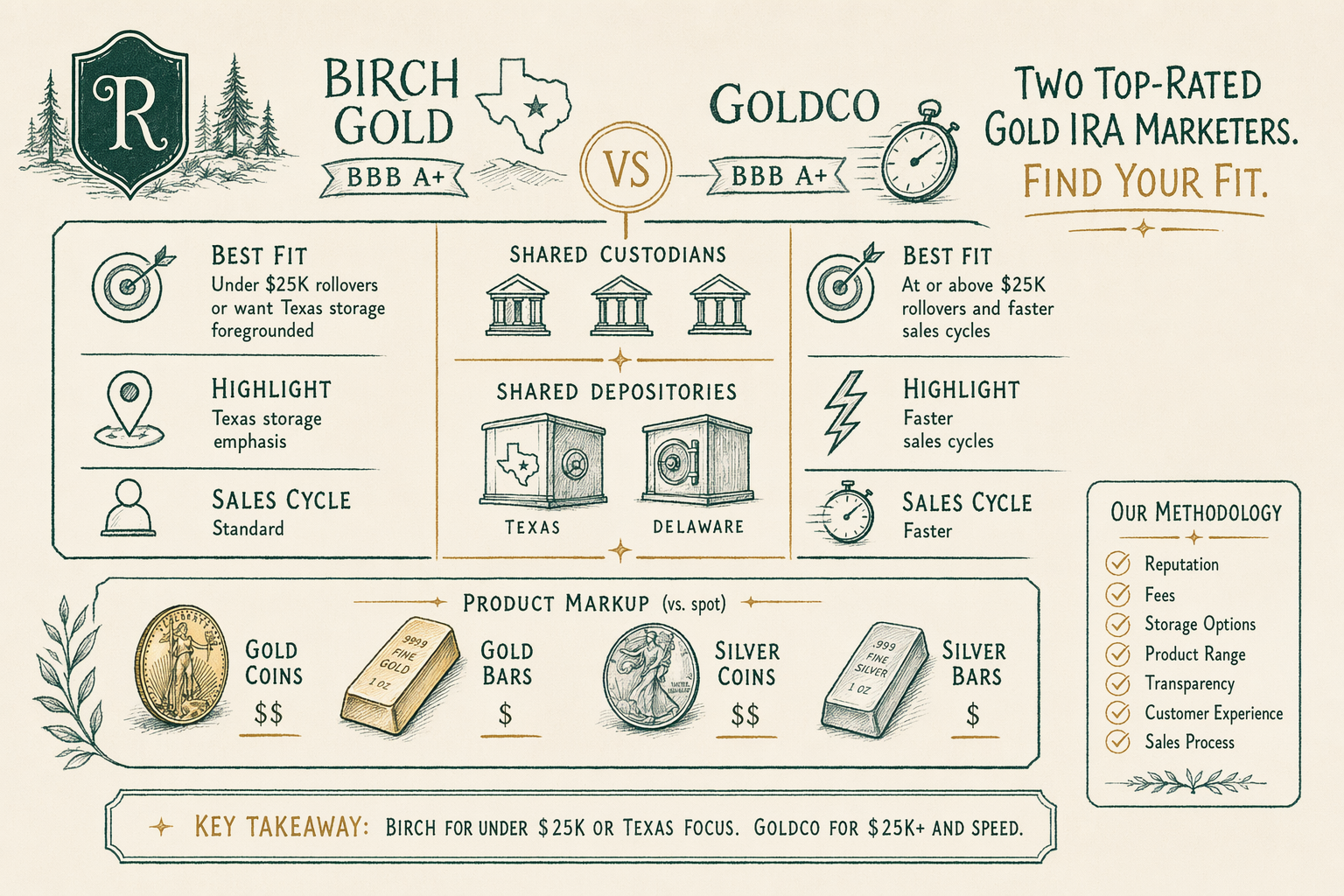 Illustration: Goldco vs Birch Gold Group