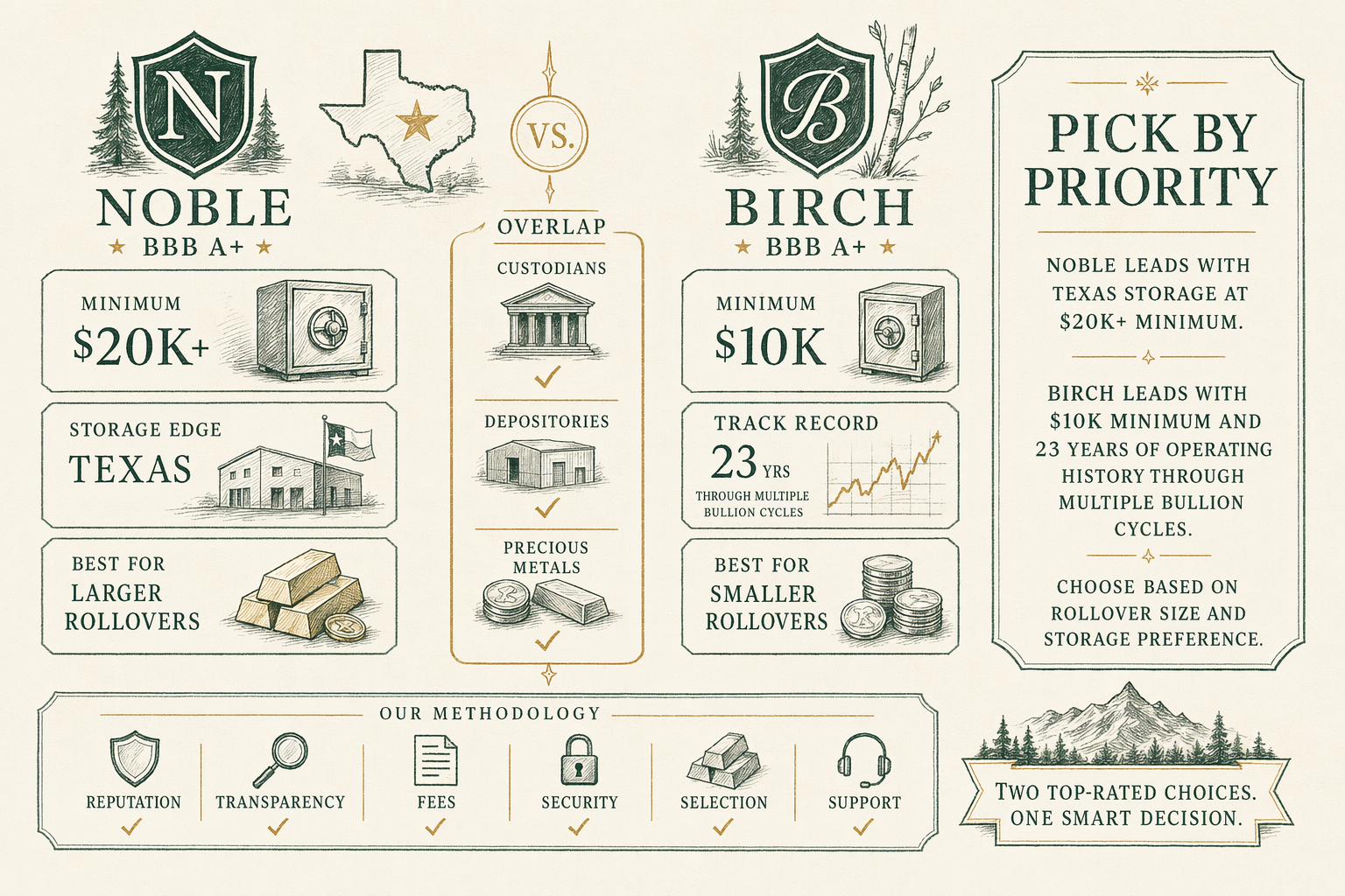 Illustration: Noble Gold vs Birch Gold Group