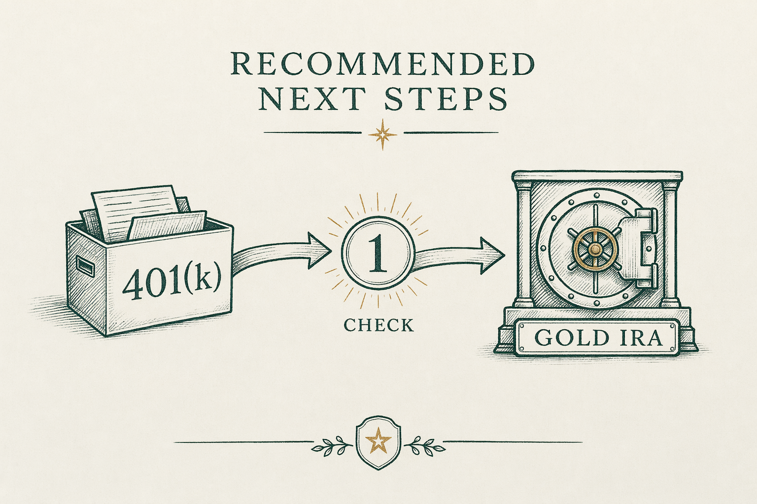 Illustration anchoring the closing section of Gold for 401(k) rollovers