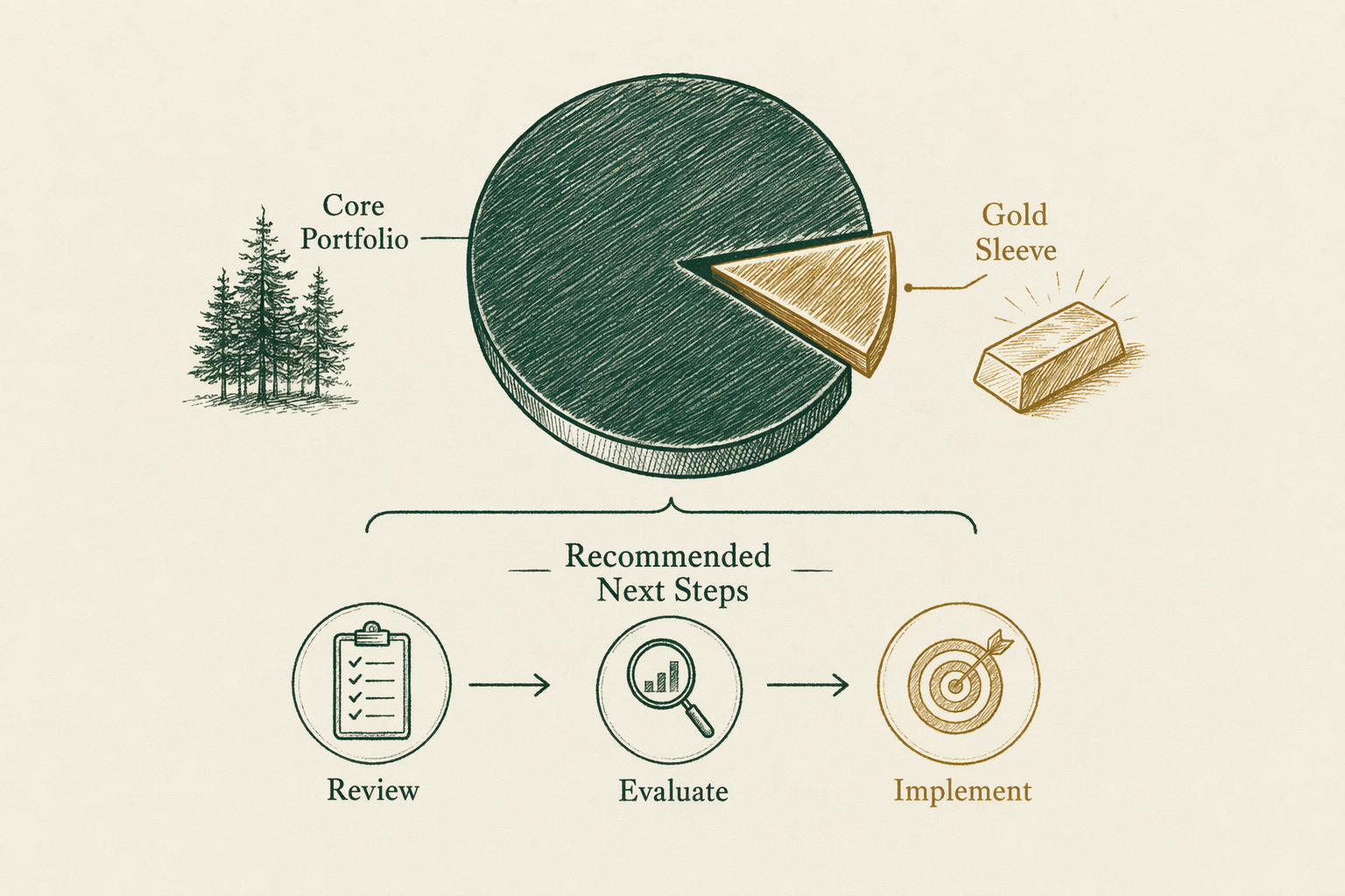Illustration anchoring the closing section of Gold as portfolio insurance