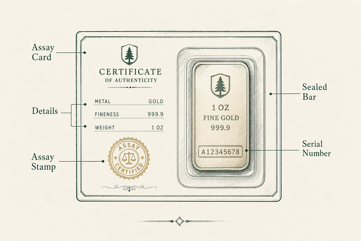 Illustration anchoring the Assay cards and sealed bars section