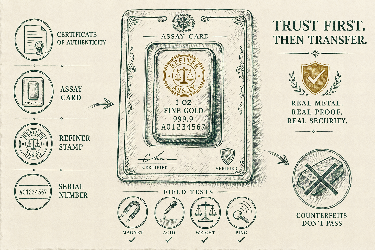 Illustration: COA, assay, and authenticity