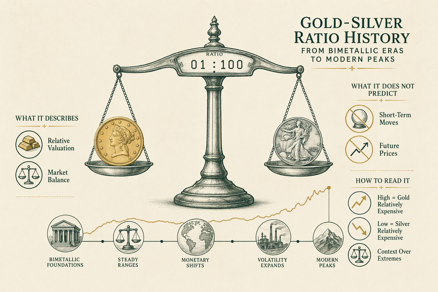 Illustration: The gold-silver ratio — historical range and what it means
