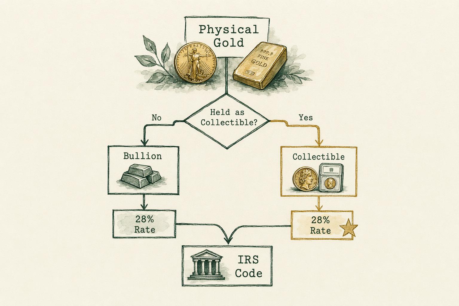 Illustration anchoring the The 28% maximum long-term gains rate section