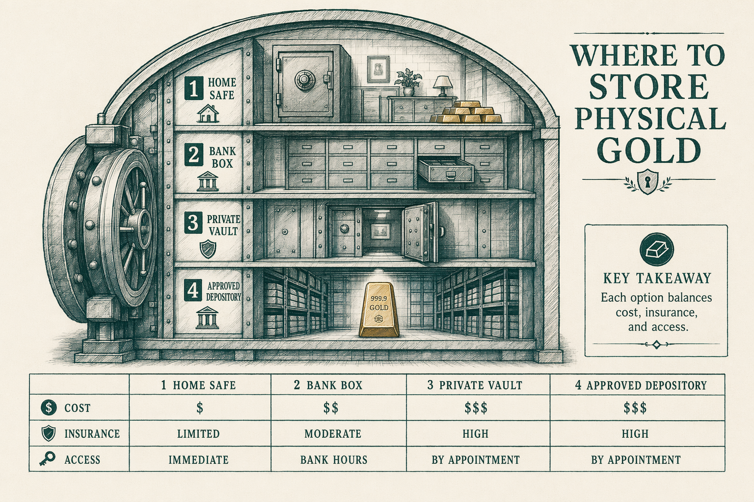 Illustration: Gold storage options — the editorial guide