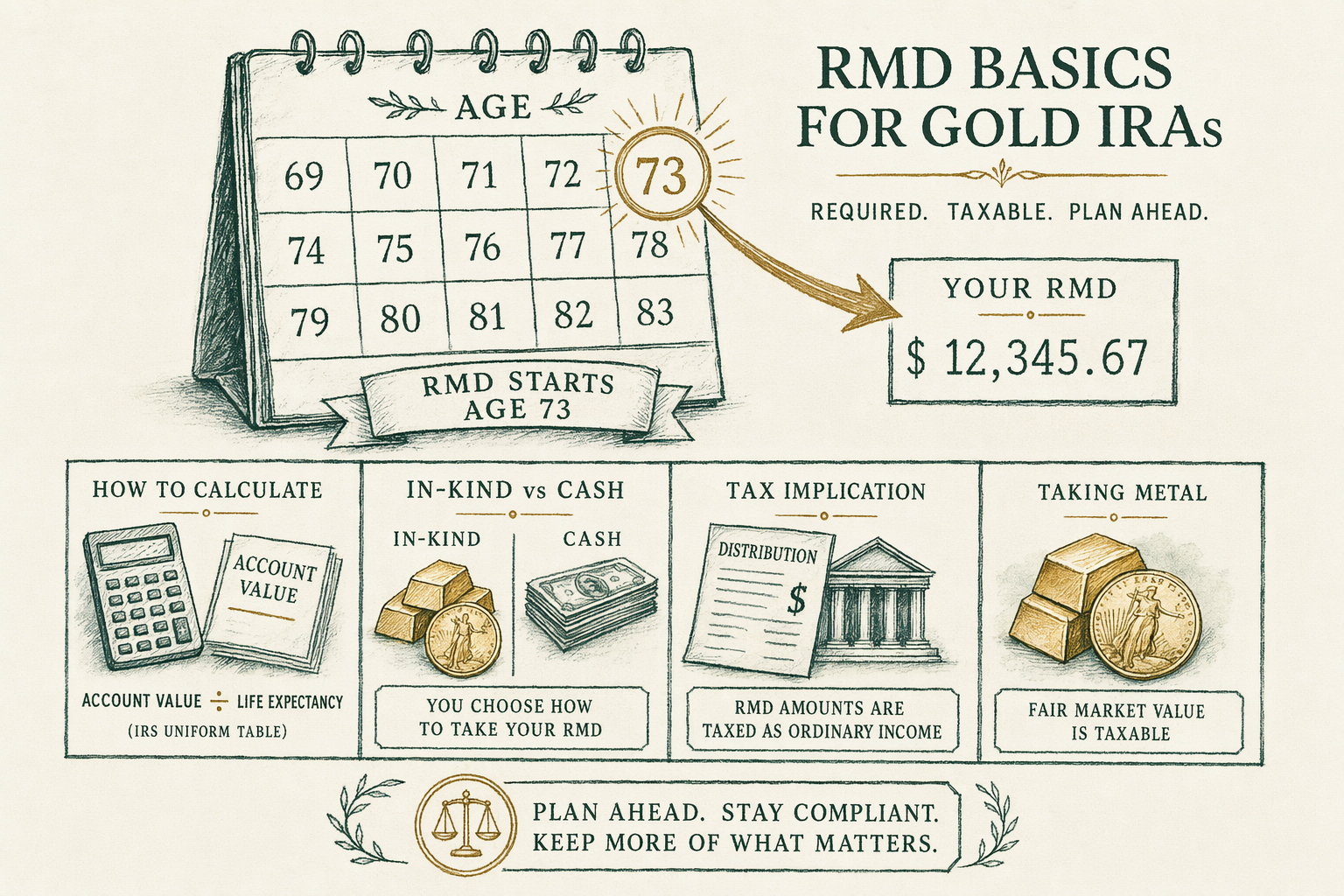 Illustration: How do RMDs work on a Gold IRA?