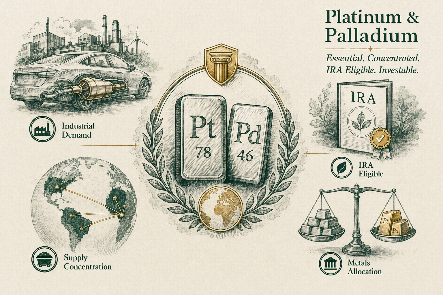 Illustration: Platinum and palladium as bullion investments