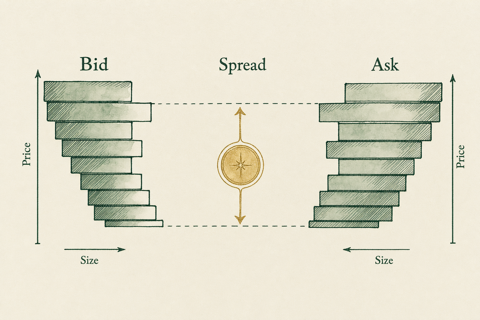 Illustration anchoring the Spread on common 1 oz gold coins section