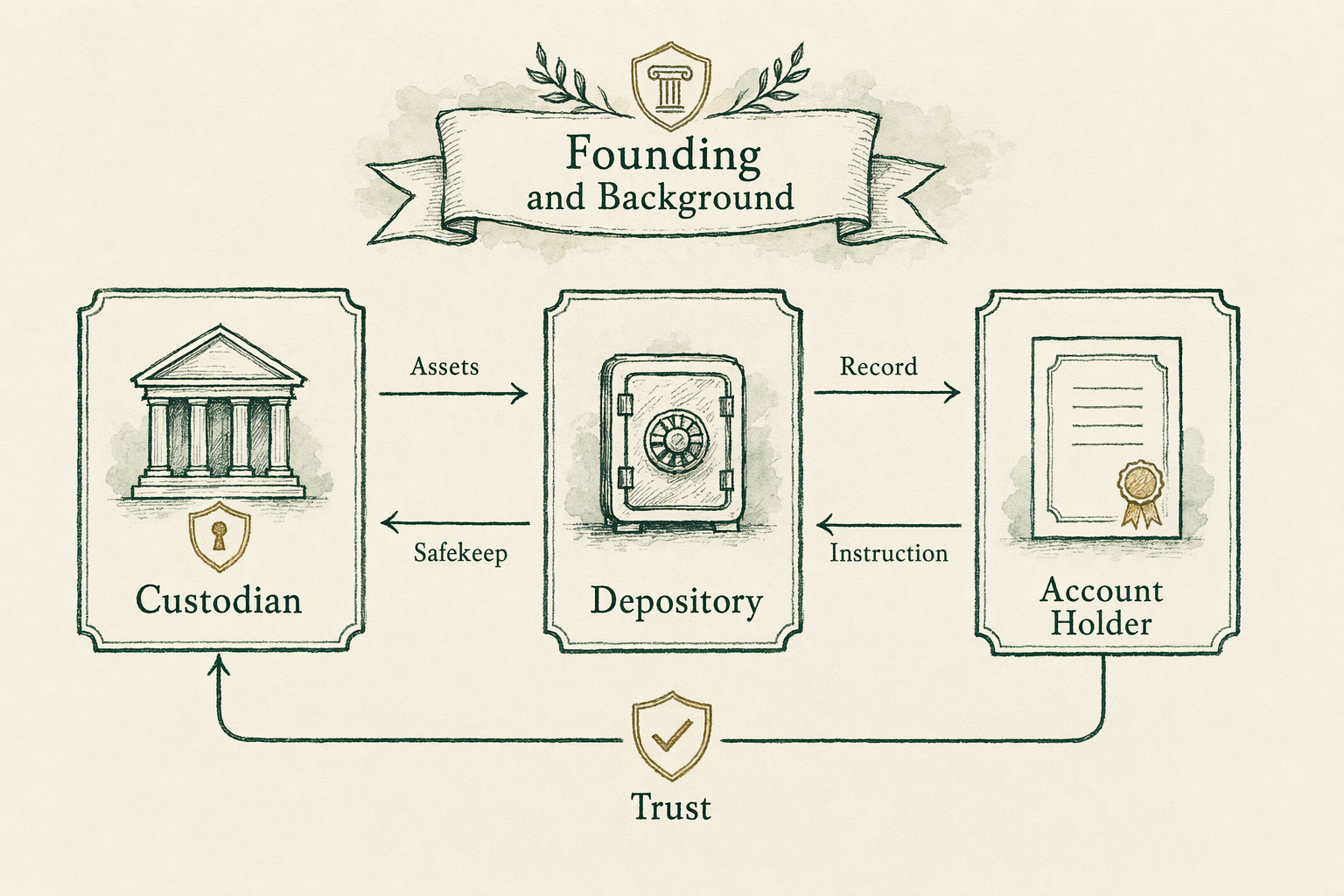 Illustration anchoring the Custodian role under IRS rules section