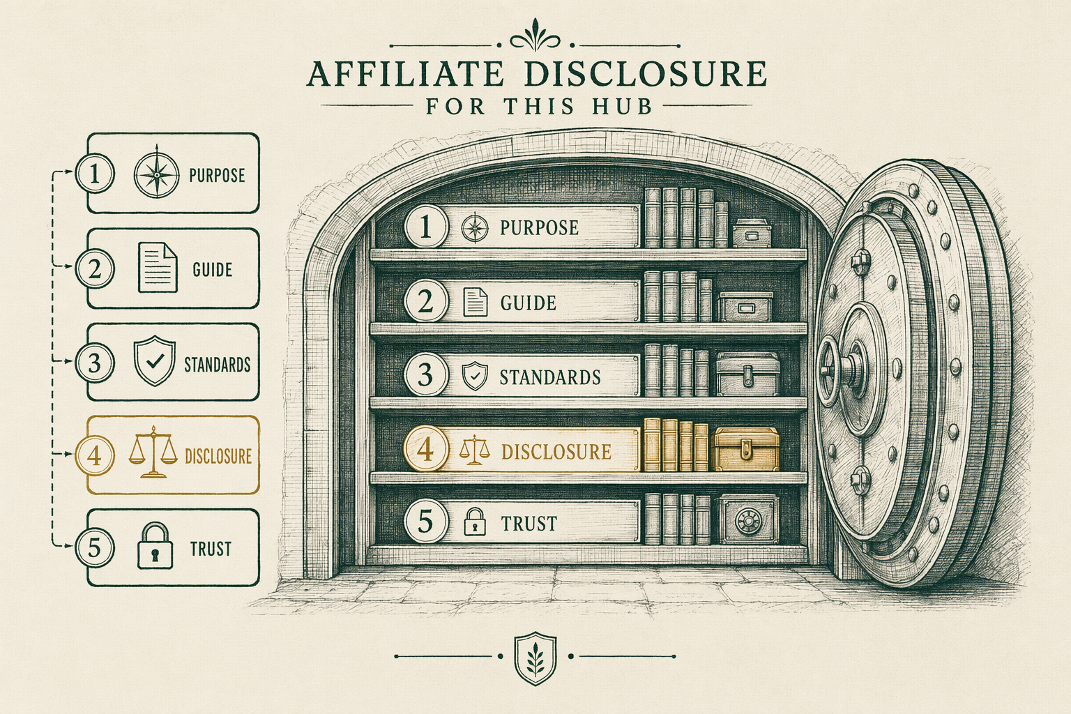 Illustration anchoring the closing section of Storage vaults — the editorial cut