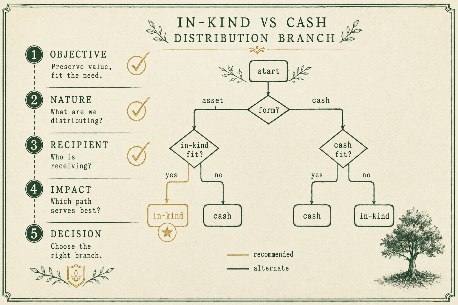 Illustration anchoring the closing section of Gold IRA tax decision tree
