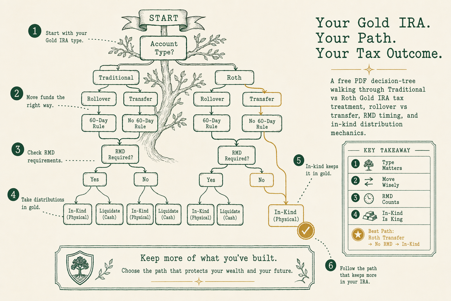 Illustration: Gold IRA tax decision tree