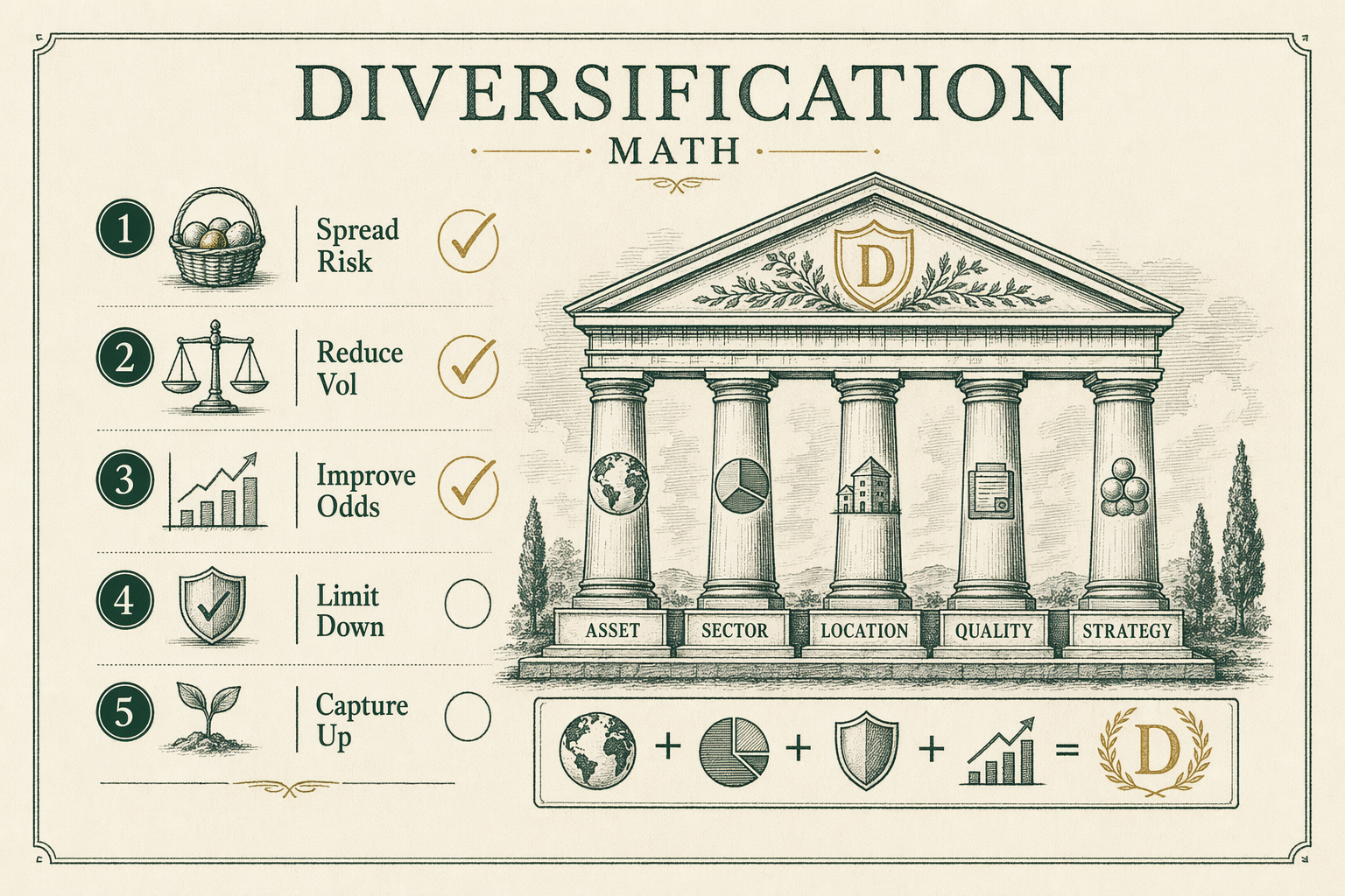 Illustration anchoring the closing section of Portfolio allocation research — gold sleeve sizing